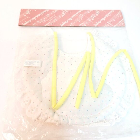 Vtg NOS It's a Small World Music Box Company Teddy Bear Embroider Baby Bib WORKS - Picture 5 of 6